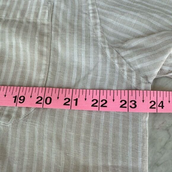 La Havana men’s 100% linen striped shirt size L - Picture 8 of 9